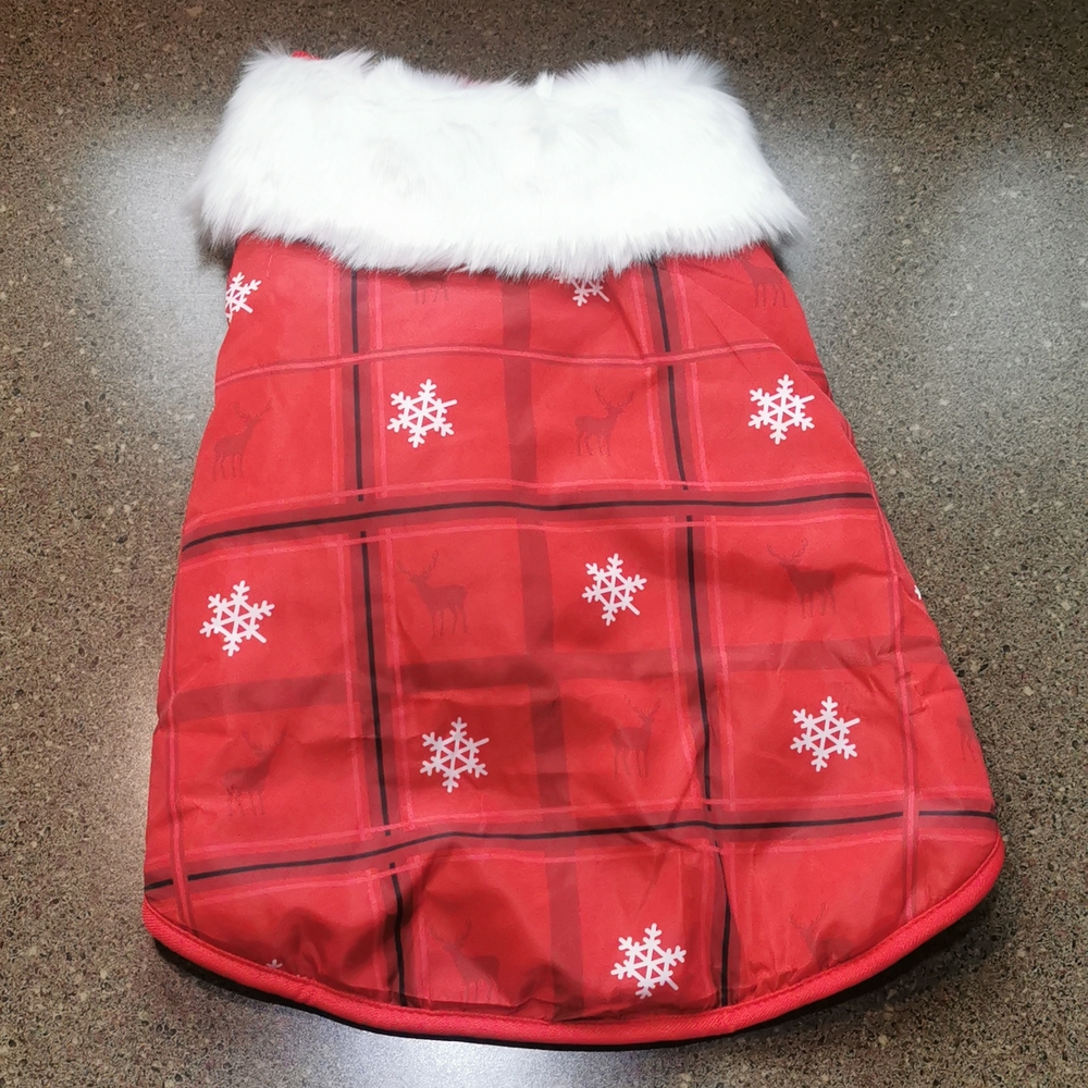 Little Dog Coat XXL double extra large Red, white winter New No Tag velcro